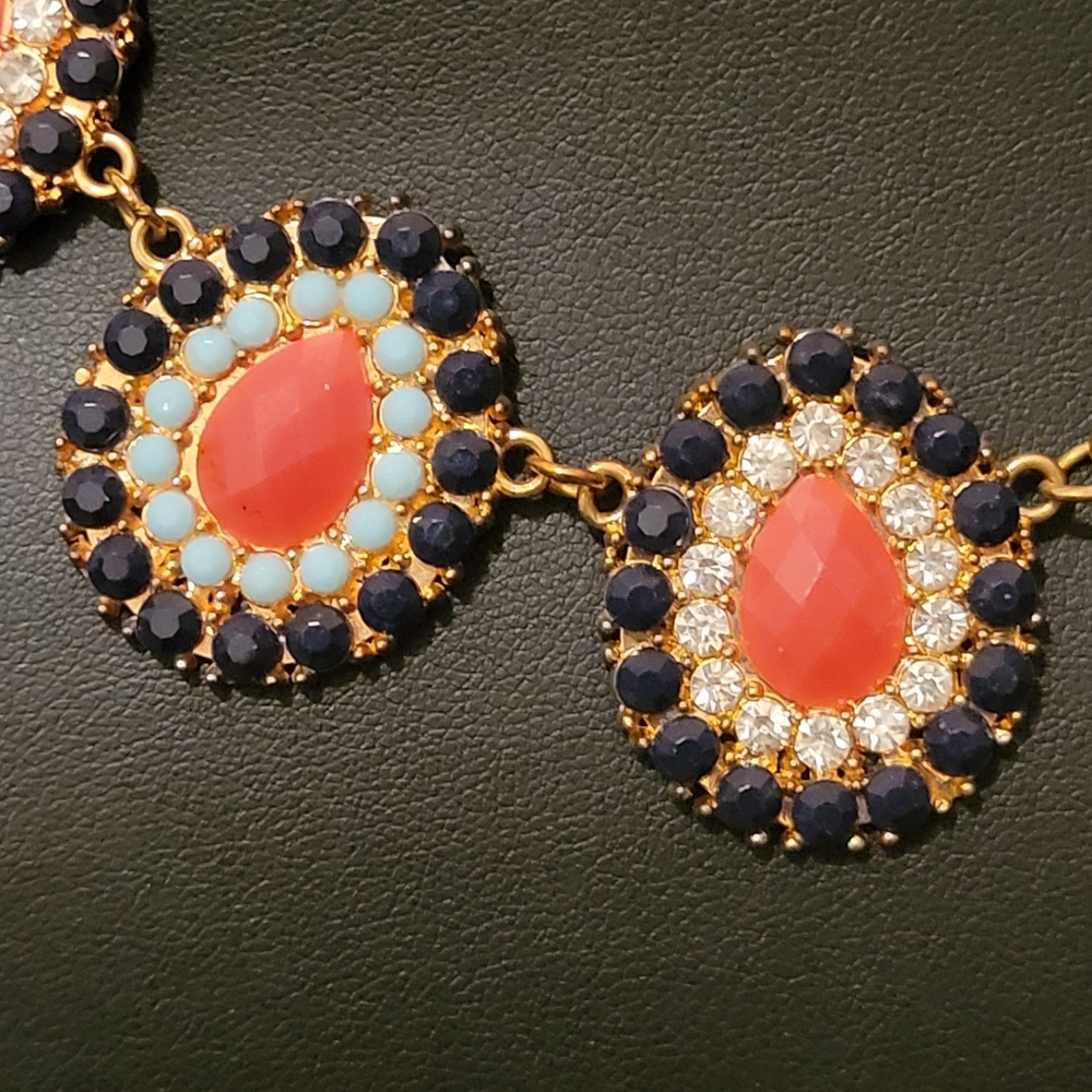 Estate Bohemian Faceted Lucite & Rhinestone Necklace - Picture 3 of 5